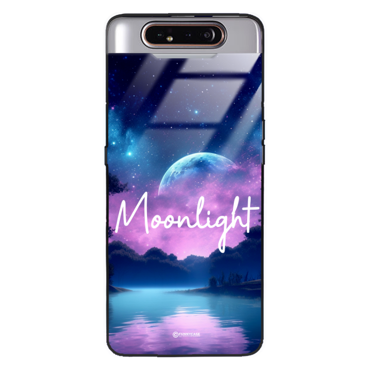 Etui Black Case Glass do SAMSUNG A80 A90 Kosmiczne Modern ST_IMK100 Moonlight