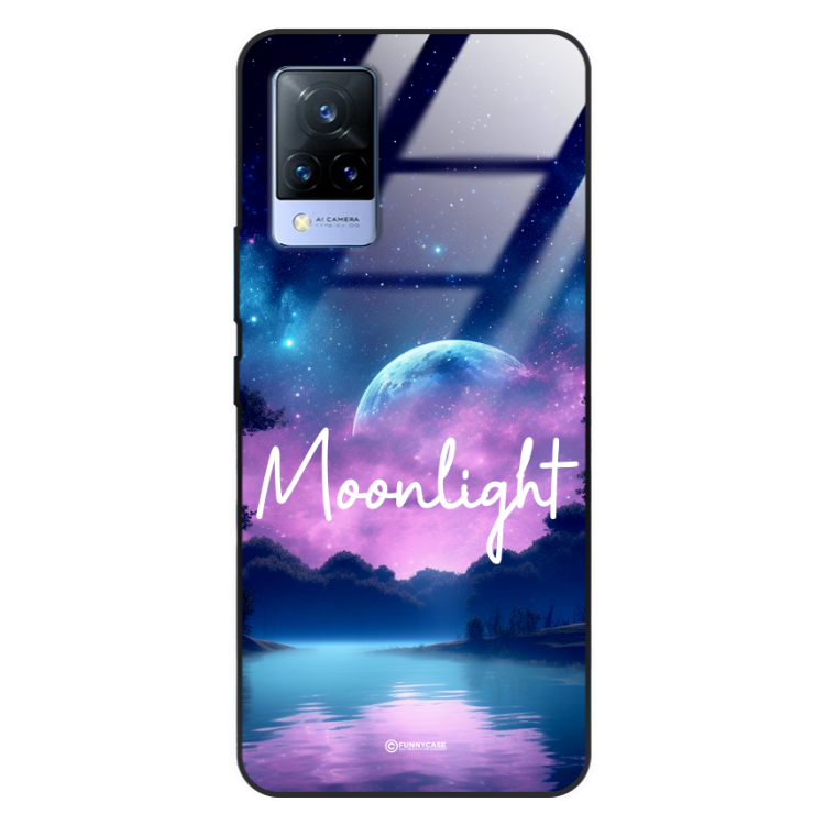 Etui Black Case Glass do VIVO V21/V21 5G Kosmiczne Modern ST_IMK100 Moonlight