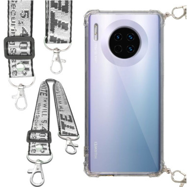 Etui Antishock ze Smyczą Białą HUAWEI MATE 30 Ochronne z Uchwytem Top