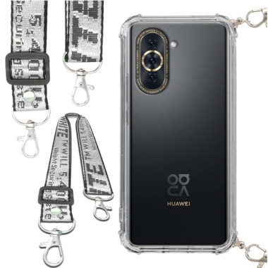 Etui Antishock ze Smyczą Białą HUAWEI NOVA 10  Ochronne z Uchwytem Top