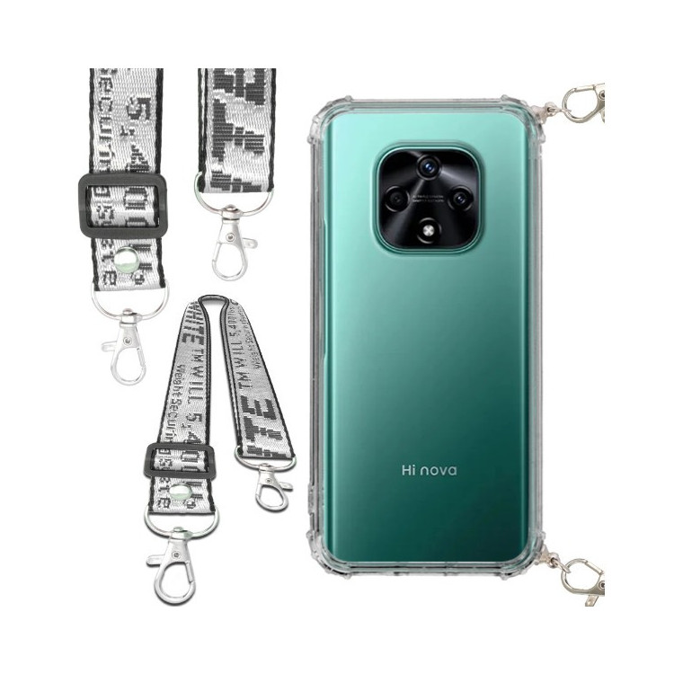 Etui Antishock ze Smyczą Białą HUAWEI NOVA 9z 5G  Ochronne z Uchwytem Top