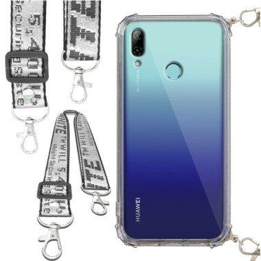 Etui Antishock ze Smyczą Białą HUAWEI P SMART 2019 Ochronne z Uchwytem Top