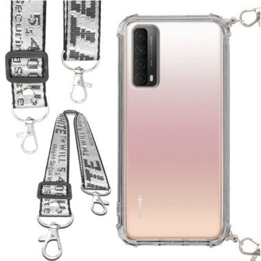 Etui Antishock ze Smyczą Białą HUAWEI P SMART 2021 / Y7A Ochronne z Uchwytem Top