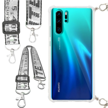 Etui Antishock ze Smyczą Białą HUAWEI P30 PRO Ochronne z Uchwytem Top