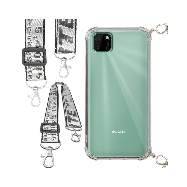 Etui Antishock ze Smyczą Białą HUAWEI Y5P Ochronne z Uchwytem Top