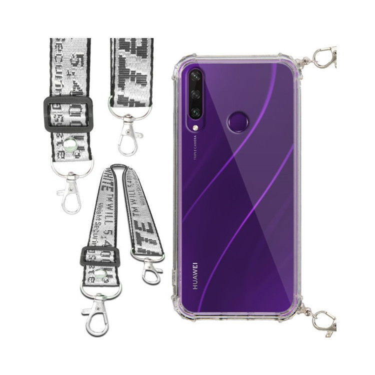 Etui Antishock ze Smyczą Białą HUAWEI Y6P Ochronne z Uchwytem Top