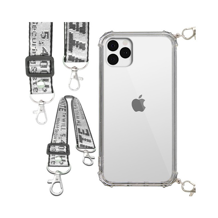 Etui Antishock ze Smyczą Białą APPLE IPHONE 11 Pro Ochronne z Uchwytem Top