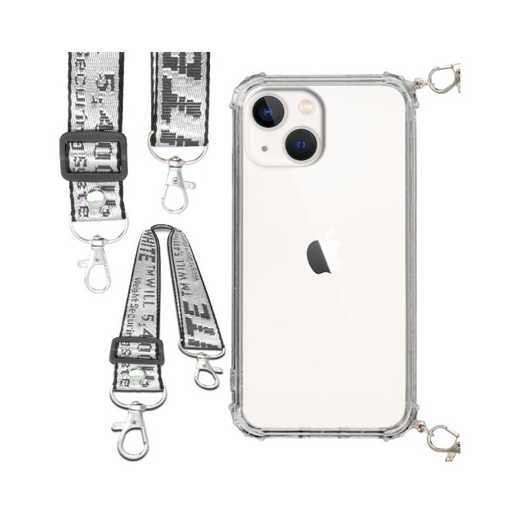 Etui Antishock ze Smyczą Białą APPLE IPHONE 13 MINI Ochronne z Uchwytem Top