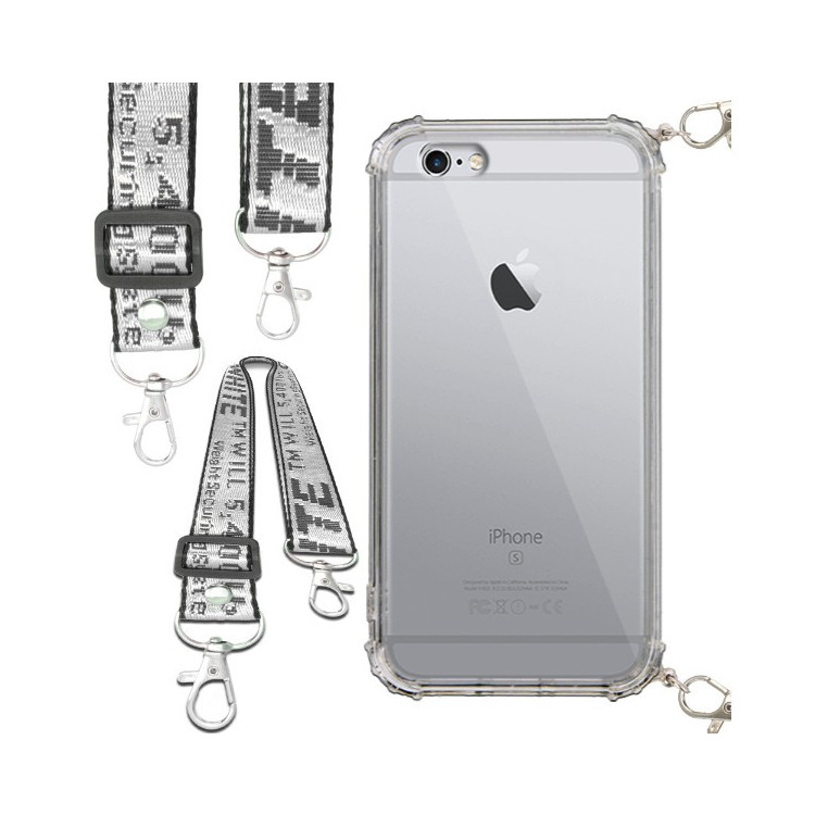 Etui Antishock ze Smyczą Białą APPLE IPHONE 6 PLUS / 6S PLUS Ochronne z Uchwytem Top