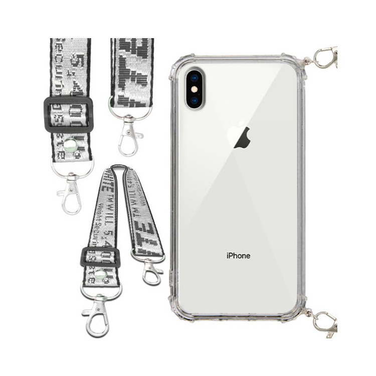 Etui Antishock ze Smyczą Białą APPLE IPHONE X / XS Ochronne z Uchwytem Top