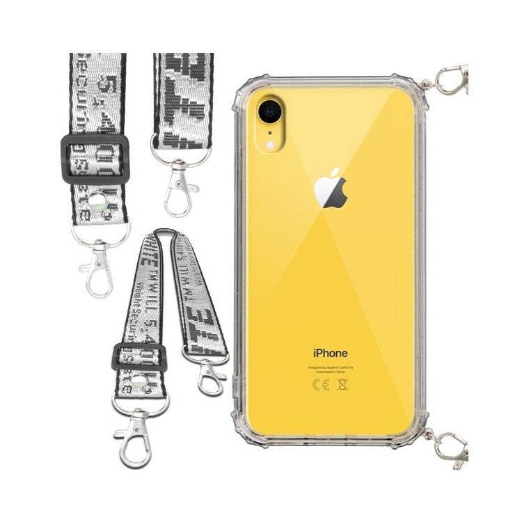 Etui Antishock ze Smyczą Białą APPLE iPhone XR Ochronne z Uchwytem Top