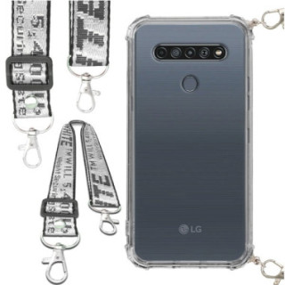 Etui Antishock ze Smyczą Białą LG K61 Ochronne z Uchwytem Top