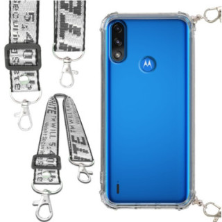 Etui Antishock ze Smyczą Białą MOTOROLA MOTO E7 POWER / E7I POWER Ochronne z Uchwytem Top