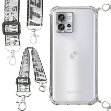 Etui Antishock ze Smyczą Białą MOTOROLA MOTO EDGE 30 FUSION / S30 PRO  Ochronne z Uchwytem Top