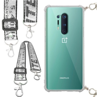 Etui Antishock ze Smyczą Białą ONEPLUS 8 PRO Ochronne z Uchwytem Top