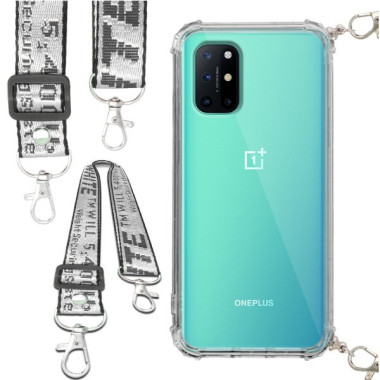 Etui Antishock ze Smyczą Białą ONEPLUS 8T Ochronne z Uchwytem Top