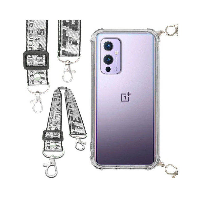 Etui Antishock ze Smyczą Białą ONEPLUS 9 PRO / 9 PRO 5G Ochronne z Uchwytem Top