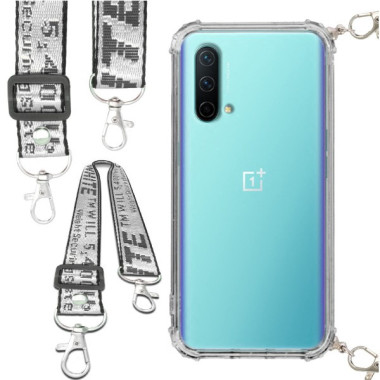 Etui Antishock ze Smyczą Białą ONEPLUS NORD CE 5G Ochronne z Uchwytem Top