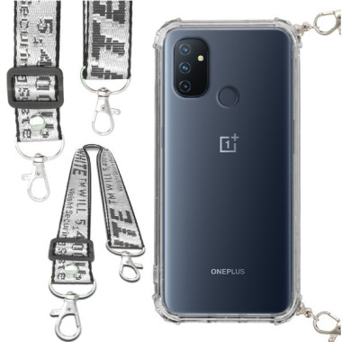 Etui Antishock ze Smyczą Białą ONEPLUS NORD N100 Ochronne z Uchwytem Top