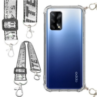 Etui Antishock ze Smyczą Białą OPPO A74 4G  Ochronne z Uchwytem Top