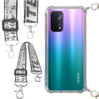 Etui Antishock ze Smyczą Białą OPPO A93 5G Ochronne z Uchwytem Top