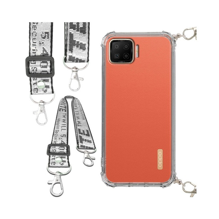 Etui Antishock ze Smyczą Białą OPPO F73 / A73 / F17 Ochronne z Uchwytem Top