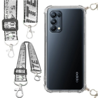 Etui Antishock ze Smyczą Białą OPPO RENO 6 Ochronne z Uchwytem Top