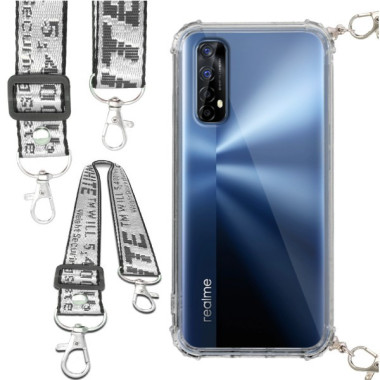 Etui Antishock ze Smyczą Białą REALME 7 Ochronne z Uchwytem Top