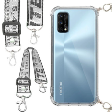 Etui Antishock ze Smyczą Białą REALME 7 PRO Ochronne z Uchwytem Top