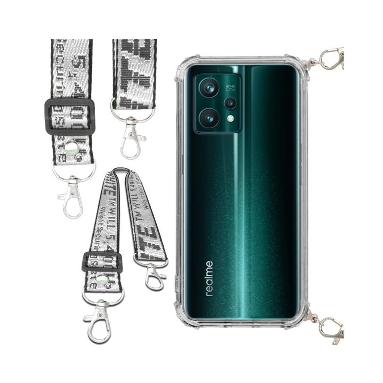 Etui Antishock ze Smyczą Białą REALME 9 PRO PLUS Ochronne z Uchwytem Top