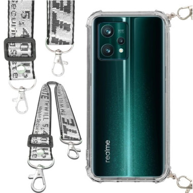 Etui Antishock ze Smyczą Białą REALME 9 PRO PLUS Ochronne z Uchwytem Top