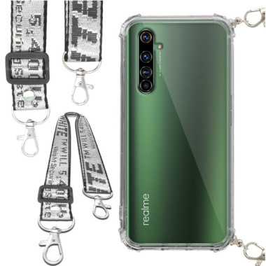 Etui Antishock ze Smyczą Białą REALME X50 PRO Ochronne z Uchwytem Top