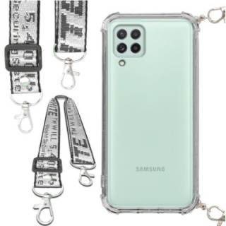 Etui Antishock ze Smyczą Białą SAMSUNG GALAXY A22 4G / M22 4G Ochronne z Uchwytem Top