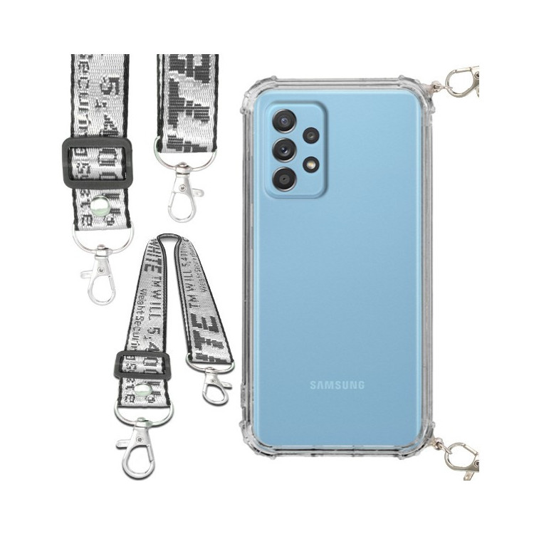 Etui Antishock ze Smyczą Białą SAMSUNG GALAXY A33 5G Ochronne z Uchwytem Top