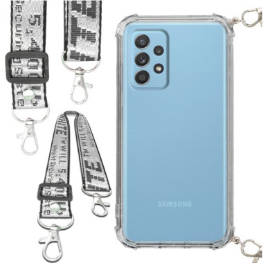 Etui Antishock ze Smyczą Białą SAMSUNG GALAXY A33 5G Ochronne z Uchwytem Top