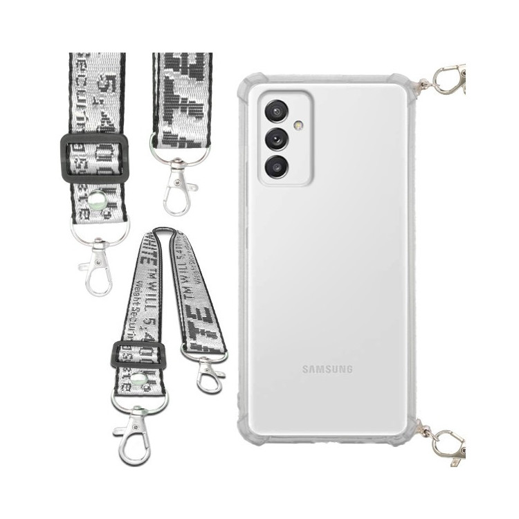 Etui Antishock ze Smyczą Białą SAMSUNG GALAXY A82 5G Ochronne z Uchwytem Top