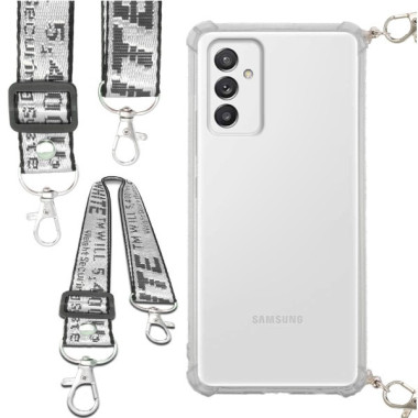 Etui Antishock ze Smyczą Białą SAMSUNG GALAXY A82 5G Ochronne z Uchwytem Top