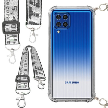 Etui Antishock ze Smyczą Białą SAMSUNG GALAXY F62 / M62 Ochronne z Uchwytem Top