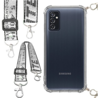 Etui Antishock ze Smyczą Białą SAMSUNG GALAXY M52 5G Ochronne z Uchwytem Top