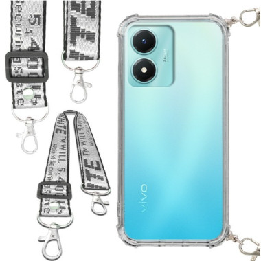 Etui Antishock ze Smyczą Białą VIVO Y02s Ochronne z Uchwytem Top