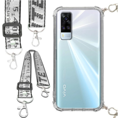 Etui Antishock ze Smyczą Białą VIVO Y51 2020 Ochronne z Uchwytem Top