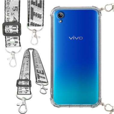 Etui Antishock ze Smyczą Białą VIVO Y91C 2020 Ochronne z Uchwytem Top