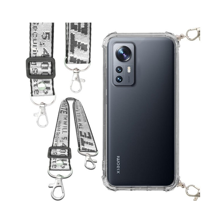 Etui Antishock ze Smyczą Białą XIAOMI 12 Ochronne z Uchwytem Top