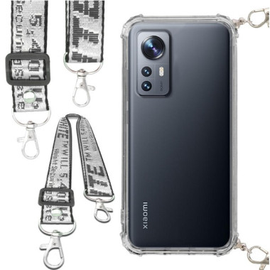 Etui Antishock ze Smyczą Białą XIAOMI 12 Ochronne z Uchwytem Top