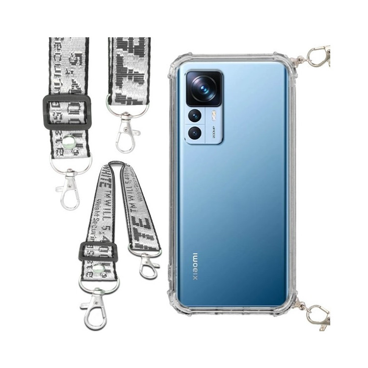 Etui Antishock ze Smyczą Białą XIAOMI 12T / 12T PRO Ochronne z Uchwytem Top