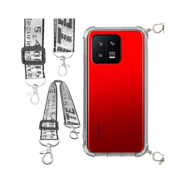 Etui Antishock ze Smyczą Białą XIAOMI 13 Ochronne z Uchwytem Top