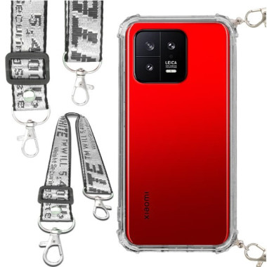 Etui Antishock ze Smyczą Białą XIAOMI 13 Ochronne z Uchwytem Top