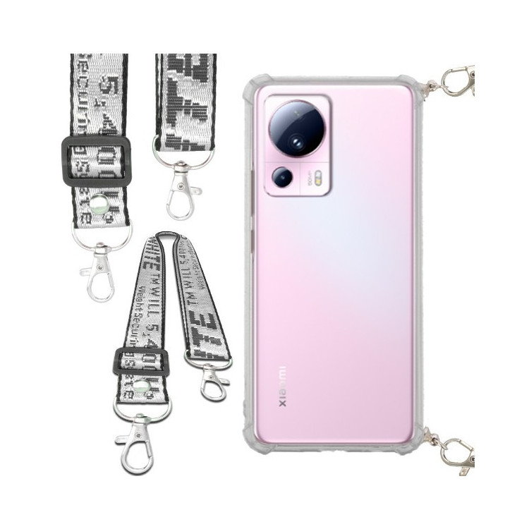 Etui Antishock ze Smyczą Białą XIAOMI 13 LITE Ochronne z Uchwytem Top