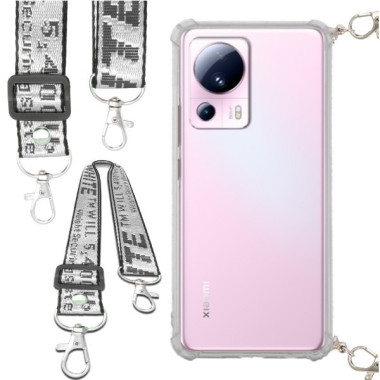 Etui Antishock ze Smyczą Białą XIAOMI 13 LITE Ochronne z Uchwytem Top