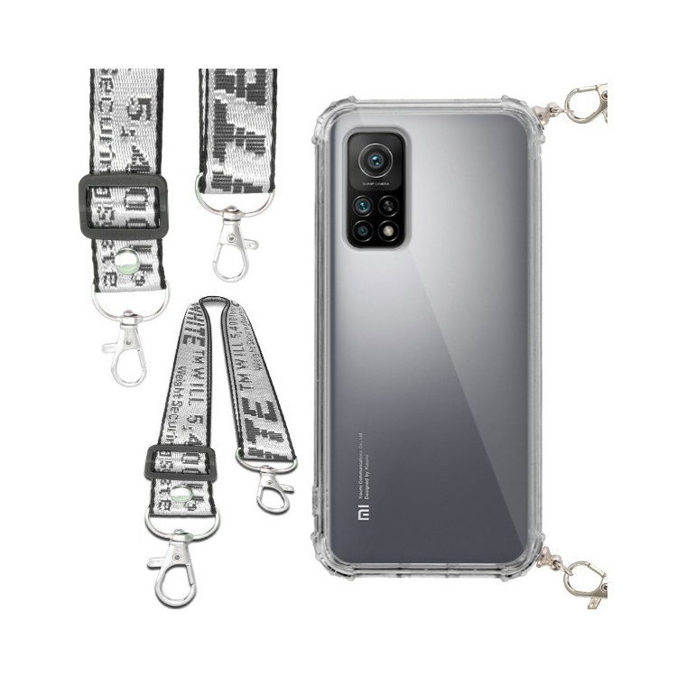 Etui Antishock ze Smyczą Białą XIAOMI Mi 10T / Mi 10T PRO Ochronne z Uchwytem Top